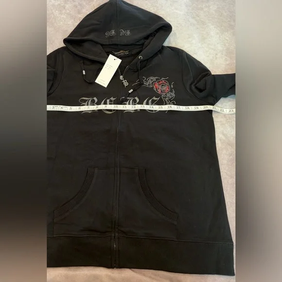 BCBG Maxazria:XL Black Hoodie and Pants Set with Red Accents 95% Cotton Pockets - Picture 8 of 16